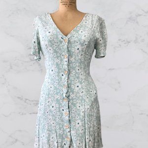 Lulu's Flutter Sleeve Floral Mini Dress